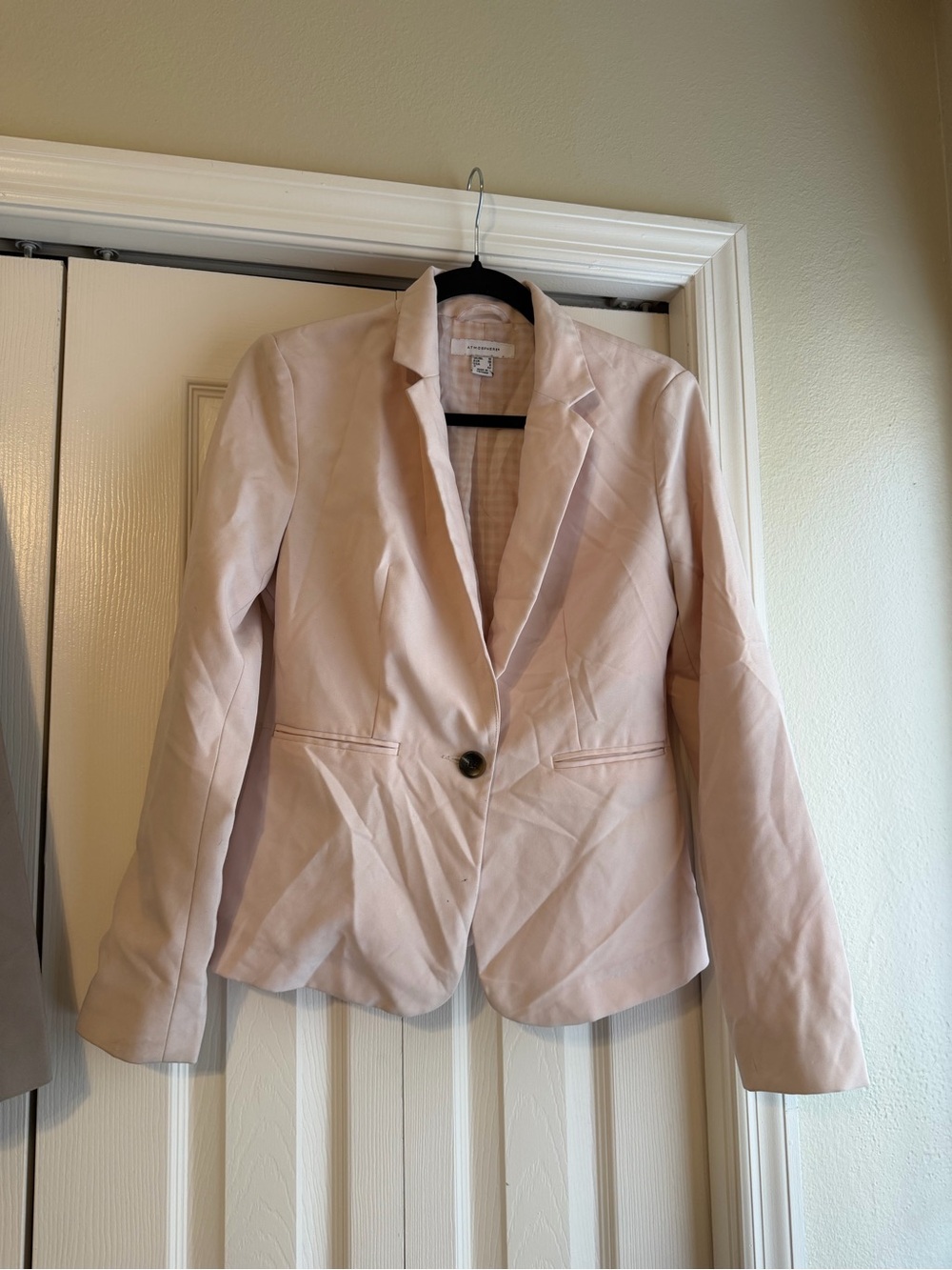 Light Pink Women's Single-Button Blazer